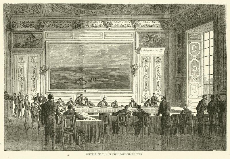 Mødet i det franske krigsråd, januar 1871 af English School