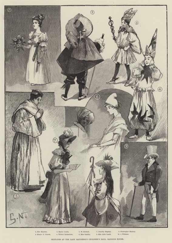 Skitser ved Lady Borgmesterindens Børnebal, Mansion House (gravering) af English School
