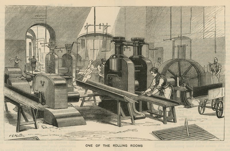Skitser ved Royal Mint, Tower Hill; et af de rullende rum af English School