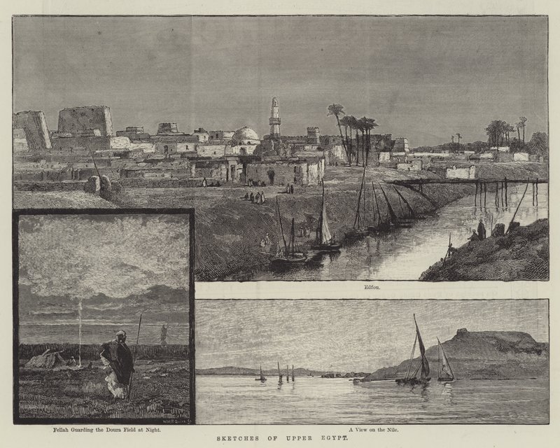 Skitser af Øvre Egypten (gravering) af English School