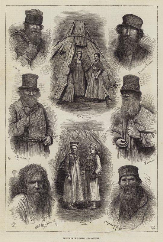 Skitser af de russiske figurer (gravering) af English School