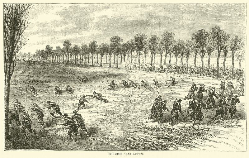 Træfning nær Autun, december 1870 af English School