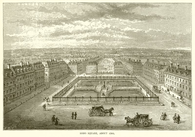 Soho Square, omkring 1700 af English School