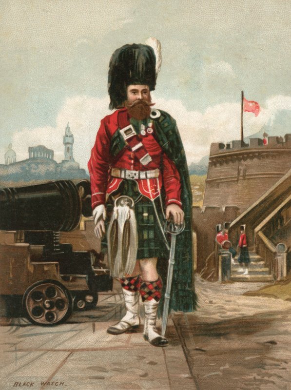 Soldier of the Black Watch (Royal Highlanders) (chromolitho) af English School