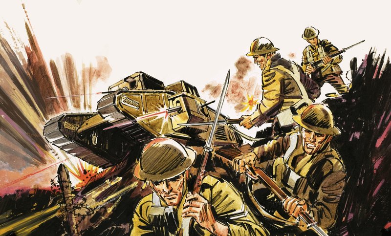 Soldater og tank af English School