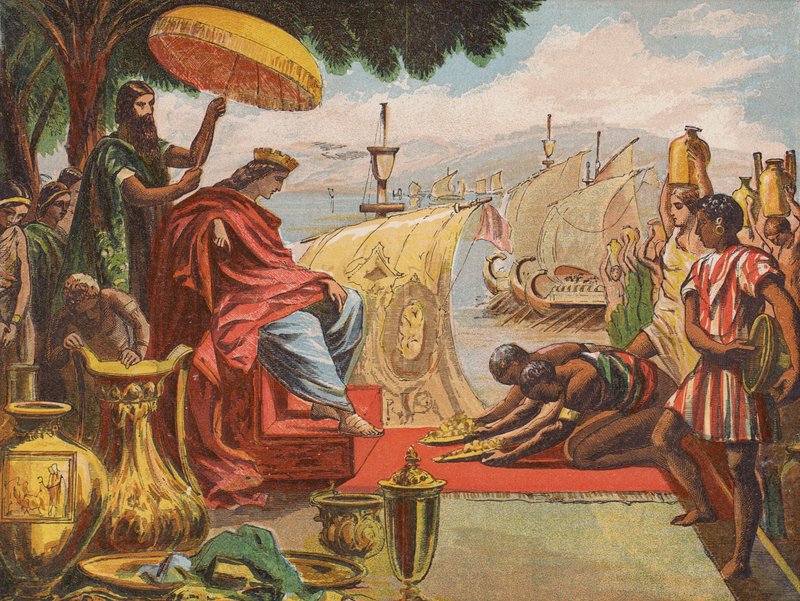Salomon i sin herlighed (farvelitografi) af English School