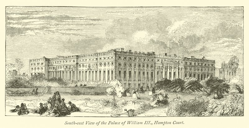 South-east View of the Palace of William III, Hampton Court  af English School