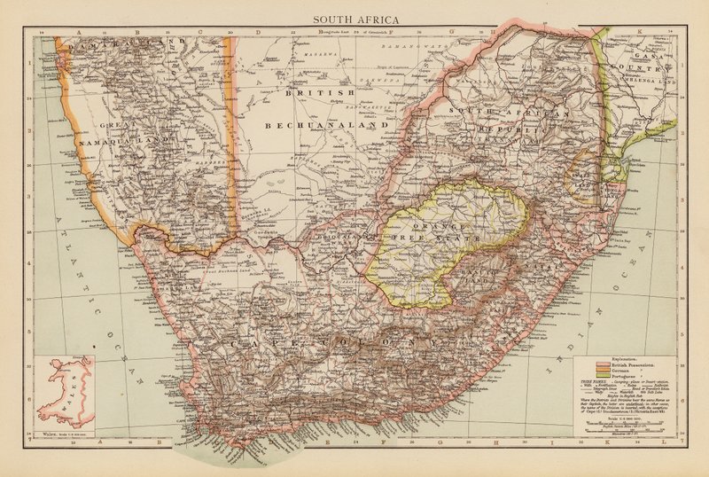 Sydafrika (farvelitografi) af English School
