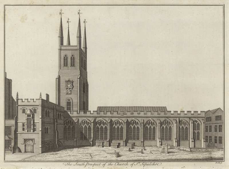 South Prospect of Church of St Sepulchre, London af English School