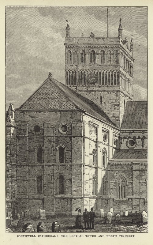 Southwell Cathedral, Central Tower og North Transept af English School