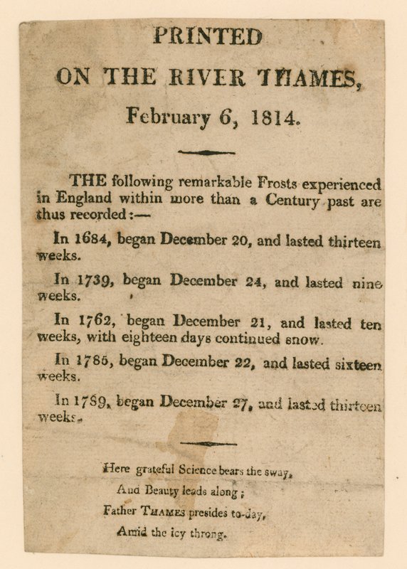 Souvenir fra Frostmessen fra 1814 af English School