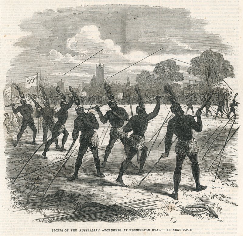 Sports of the Australian Aborigines på Kennington Oval af English School
