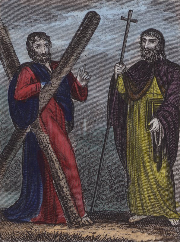 St Andrew, St Philip (farvet gravering) af English School