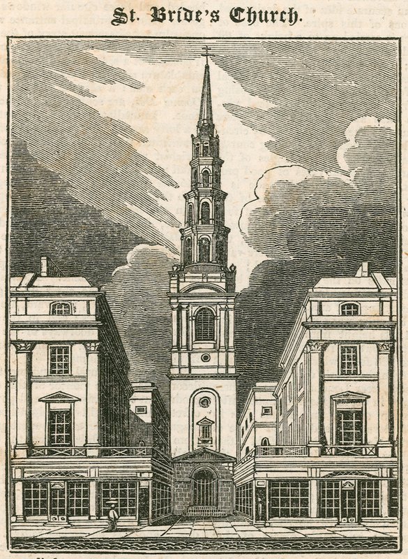 St Brides Church, Fleet Street, London af English School