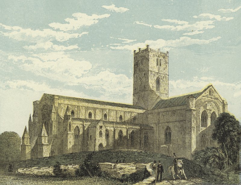 St Davids Cathedral, South West View af English School