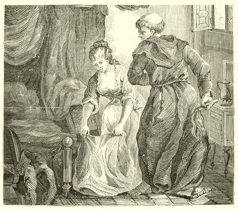 St Edmund, Bishop of Canterbury, while studying at Paris, was tormented by a very beautiful young woman dani af English School
