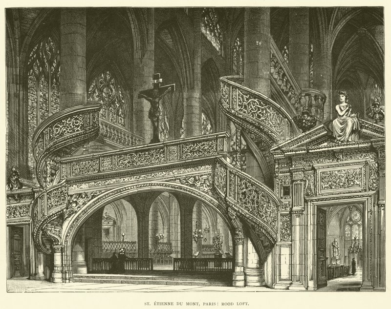 St Etienne du Mont, Paris, Rood Loft (kobberstik) af English School