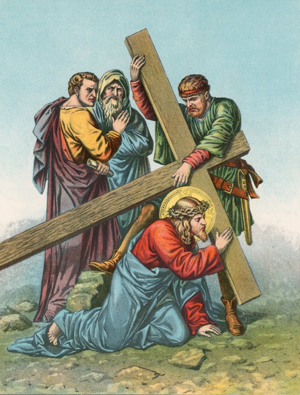 Station VII Jesus falder under korset anden gang af English School