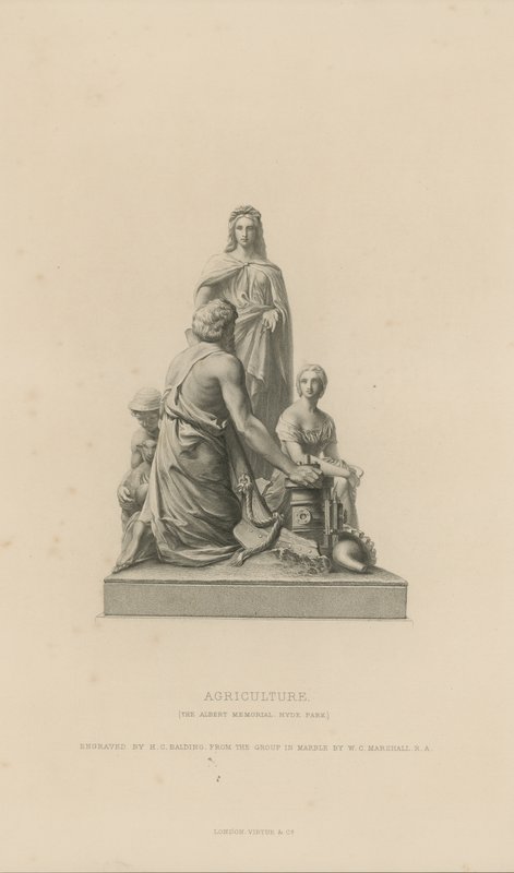 Statue, der forestiller landbrug, som pryder Albert Memorial af English School