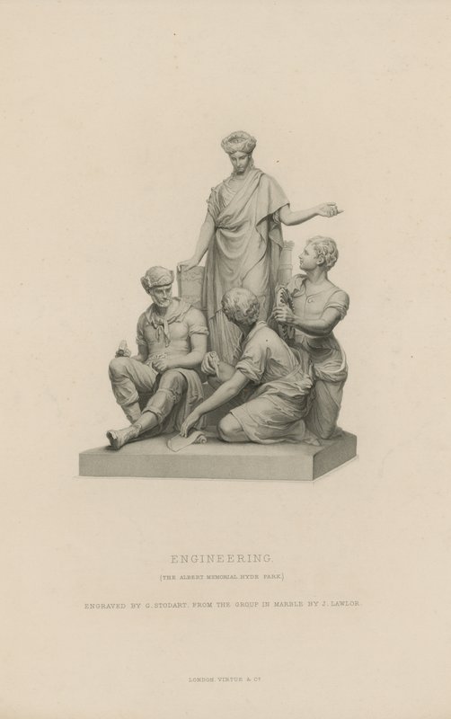 Statue, der forestiller Engineering, som pryder Albert Memorial af English School