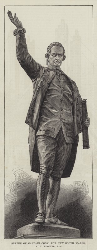 Statue af Captain Cook, for New South Wales, af T Woolner, RA (gravering) af English School
