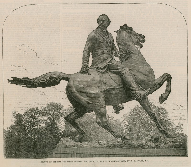 Statue af general Sir James Outram, til Calcutta, nu i Waterloo Place af English School