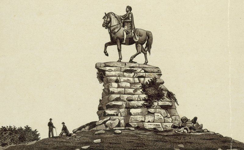 Statue af George III, Windsor (litho) af English School