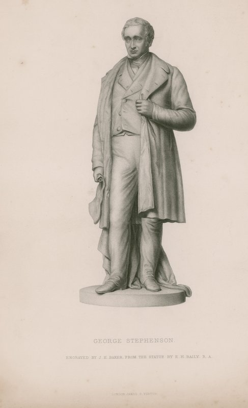 Statue af George Stephenson af English School