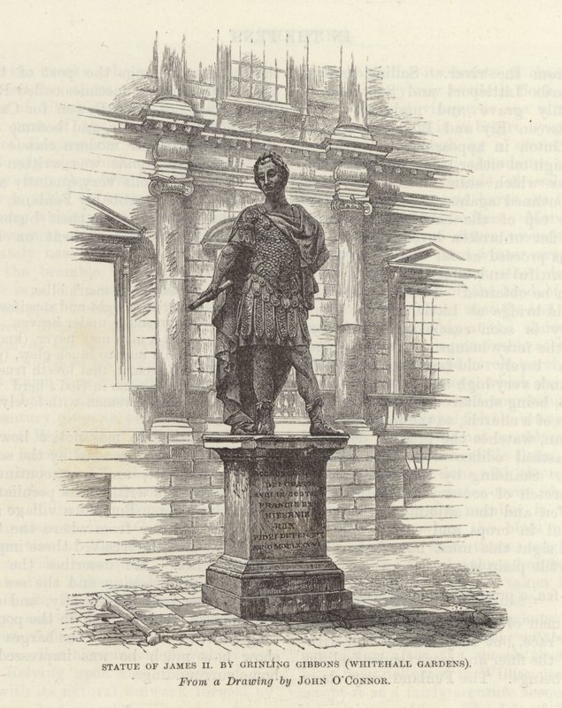 Statue af James II af Grinling Gibbons af English School