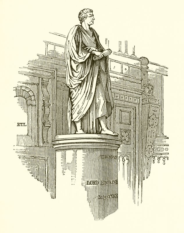 Statue af Lord Erskine i Lincolns Inn Hall af English School