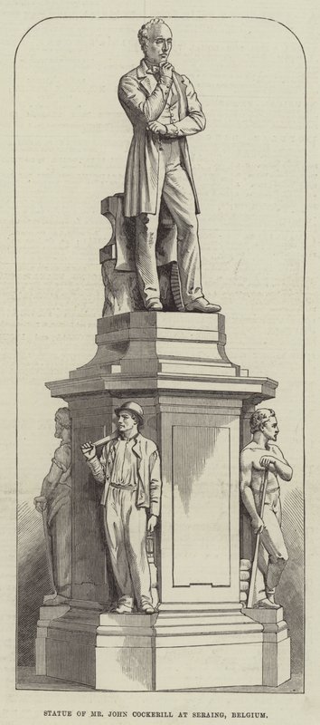 Statue af hr. John Cockerill i Seraing, Belgien (gravering) af English School