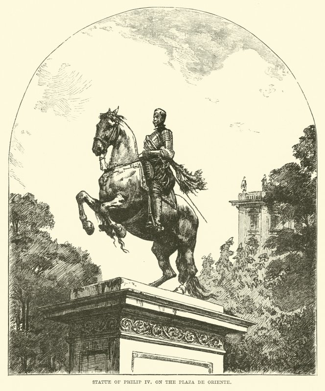 Statue af Philip IV, på Plaza de Oriente af English School