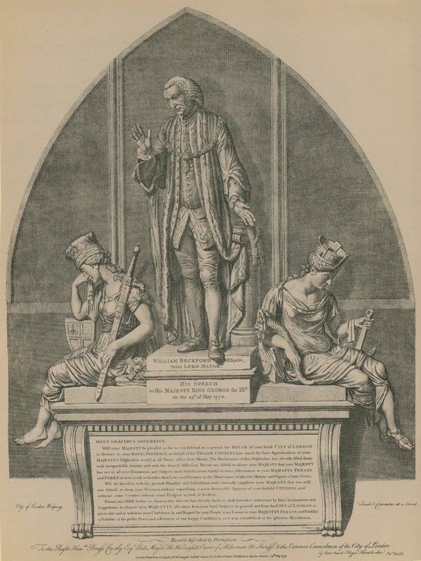 Statue af William Beckford i Guildhall, London af English School
