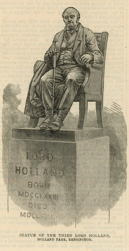 Statue af den tredje Lord Holland i Holland Park, Kensington af English School