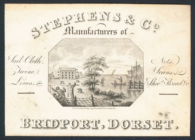 Stephens & Co, producenter af sejldug, net, sejlgarn, liner og skotråd, handelskort af English School