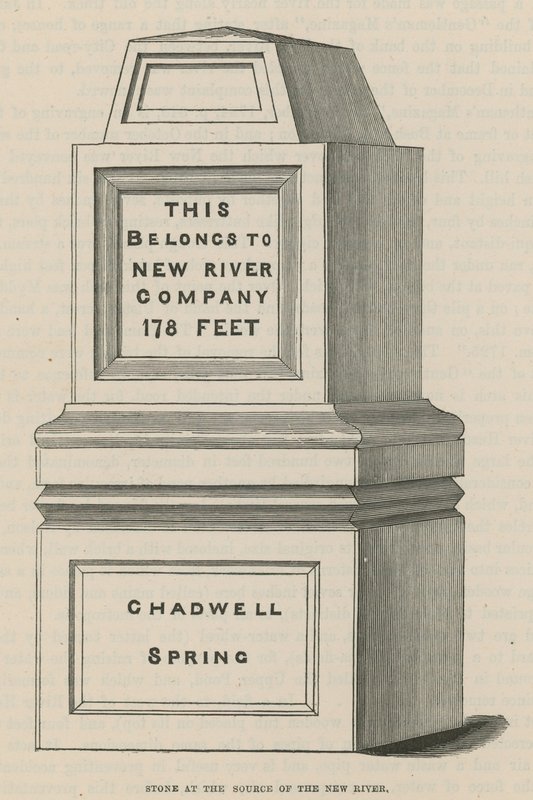 Sten ved kilden til New River, Chadwell Spring af English School