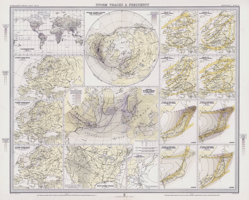 Stormspor og frekvens (farve litho) af English School