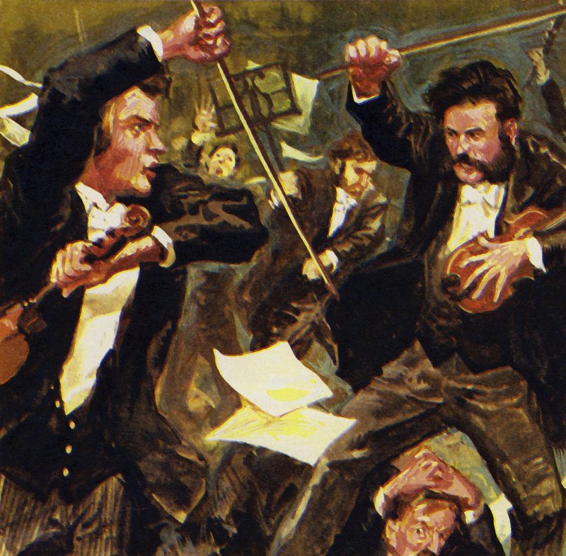 Strauss mødte tre andre violinister, men de kom på kant ved en koncert af English School