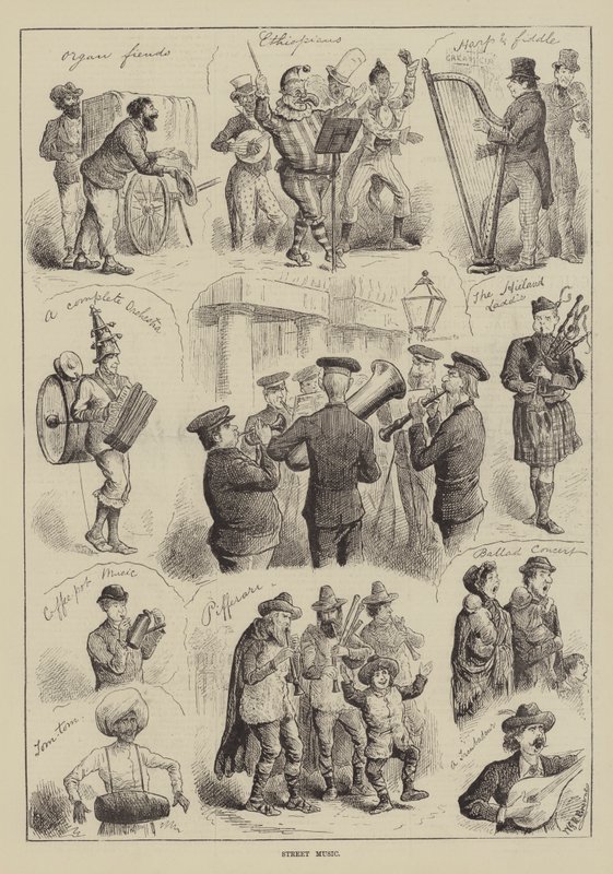 Gademusik (gravering) af English School