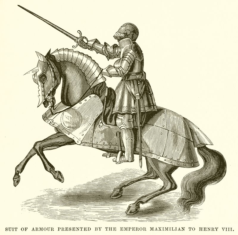Rustningsdragt præsenteret af kejser Maximilian til Henrik VIII af English School