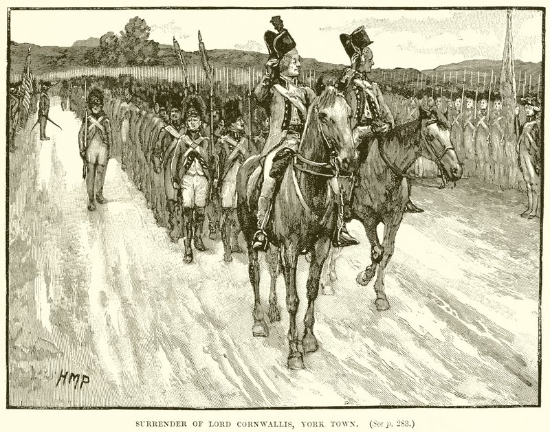 Overgivelse af Lord Cornwallis, Yorktown af English School