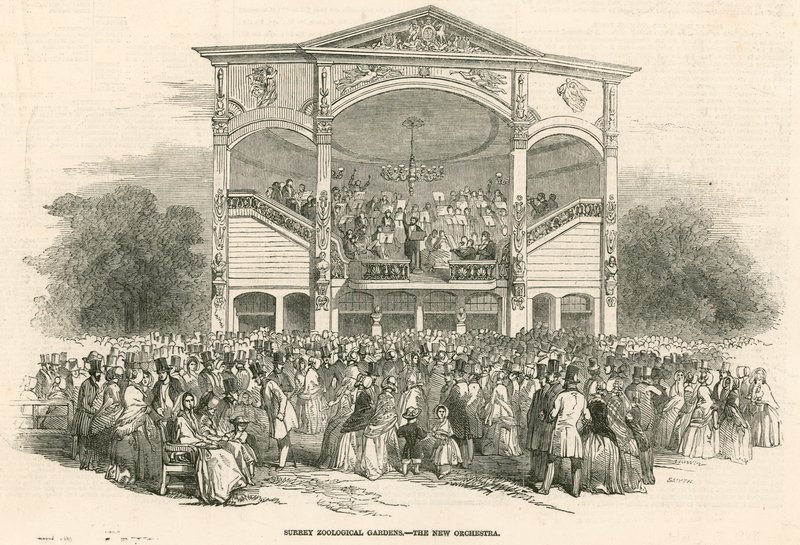 Surrey Zoological Gardens, Kennington, London: det nye orkester af English School