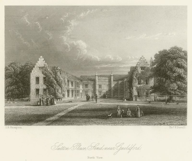 Sutton Place, Send, nær Guildford, North View (gravering) af English School