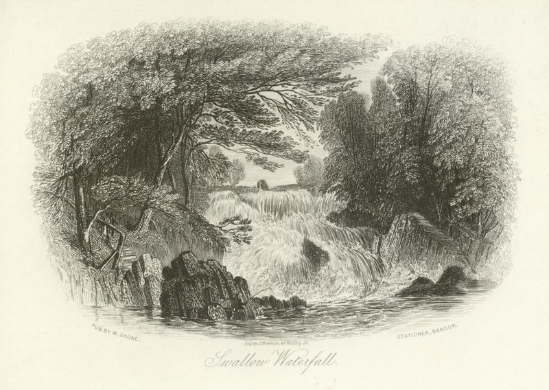 Swallow Waterfall, nær Betws-y-Coed, North Wales af English School