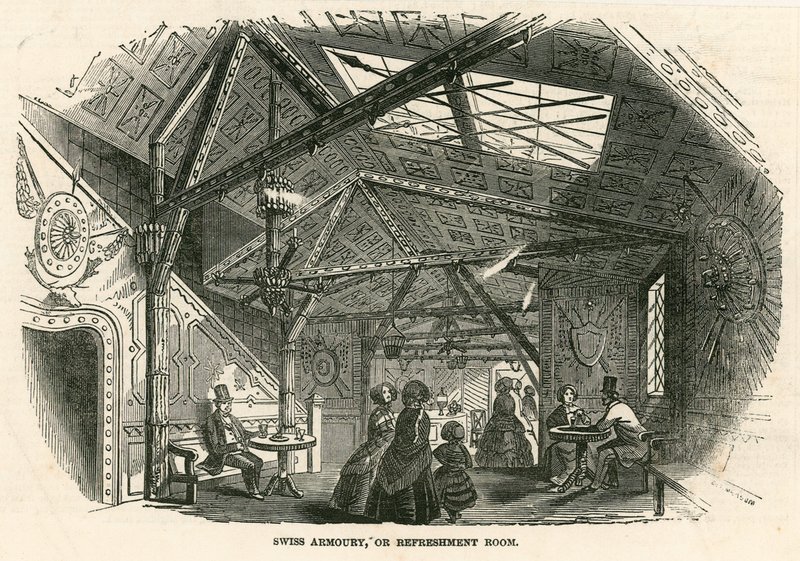 schweizisk rustning; eller Refreshment Room, Colosseum, Regents Park, London af English School