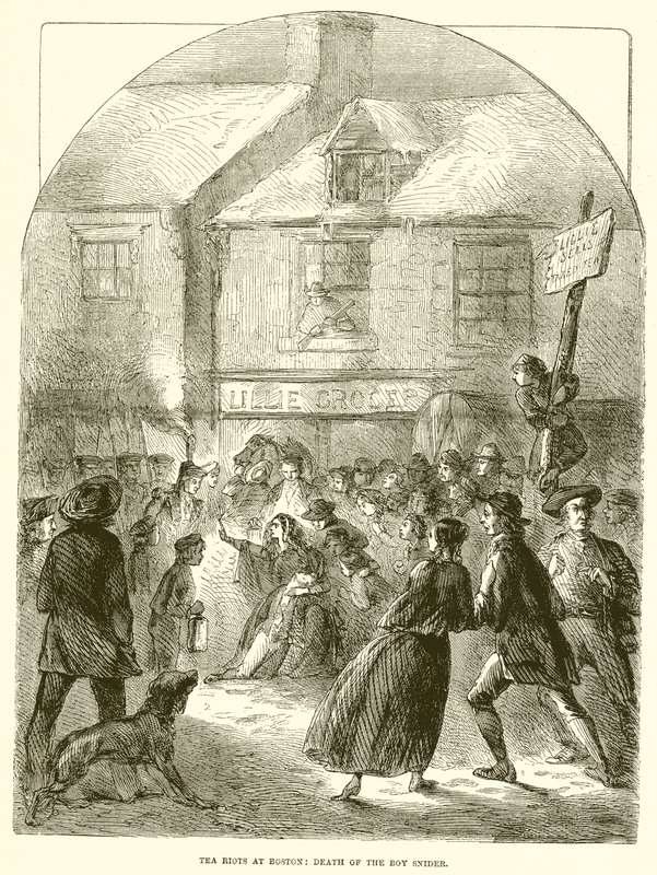 Tea Riots at Boston: Death of the Boy Snider af English School