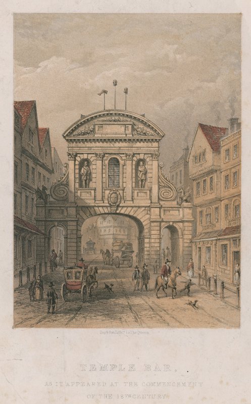 Temple Bar, som den så ud ved begyndelsen af det 18. århundrede af English School