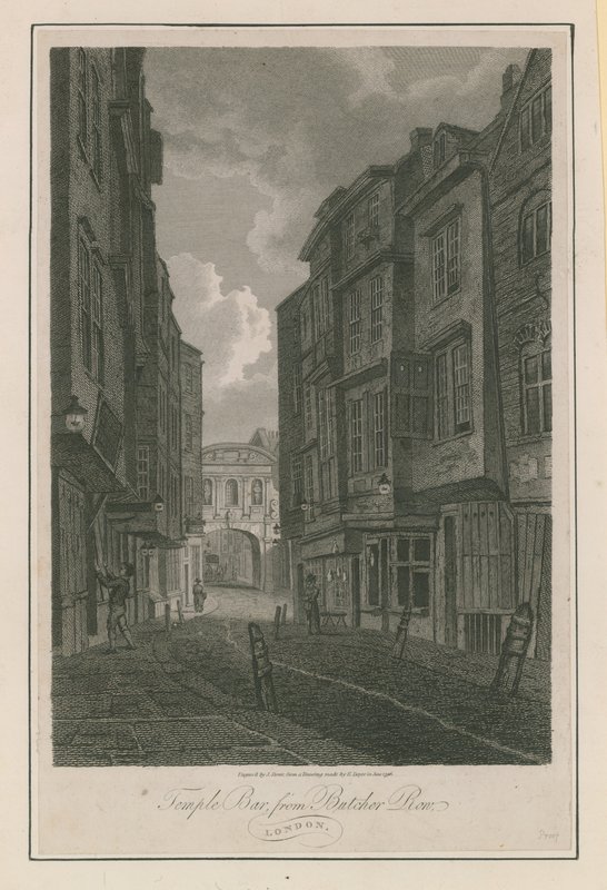 Temple Bar fra Butcher Row af English School