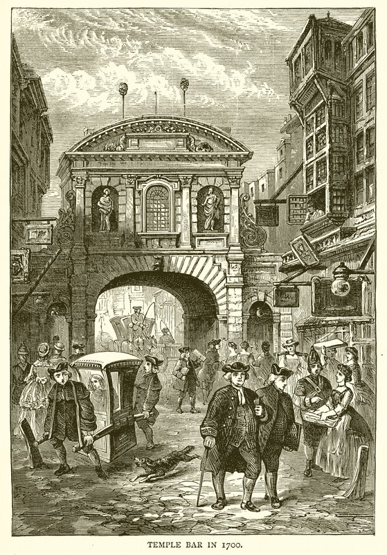 Temple Bar i 1700 af English School