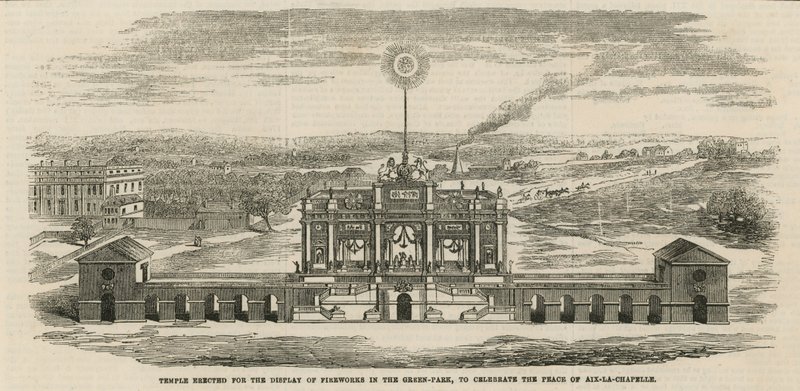 Tempel opført for at fejre freden i Aix-la-Chapelle af English School